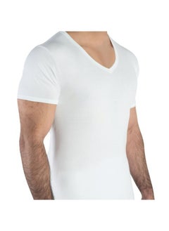 Generic Casual V-Neck Undershirt Size XXL - White 