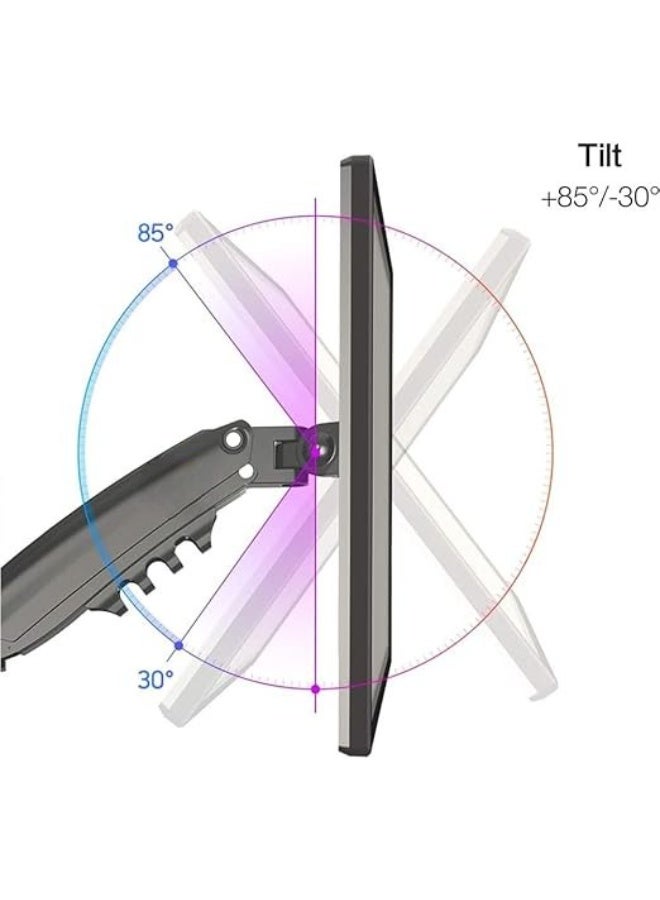 ذراع شاشة مكتبي بمساعد غازي – حركة كاملة لشاشات من 22 إلى 35 بوصة، مع تعديل الارتفاع والدوران - Image 3
