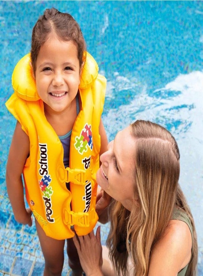 VWretails Pool Vinyl Swim Vest, Floating Swimming Jacket Multicolor - Image 2