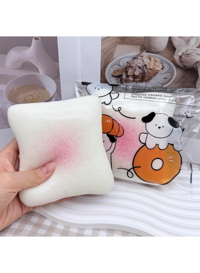 GIOIO Bread Butter Squishy,Slow Rising Squishy，Stocking Stuffers,Stress Balls，Stress Relief & Fidget Toys for ADHD，Party Favor Gift (White) - Image 3