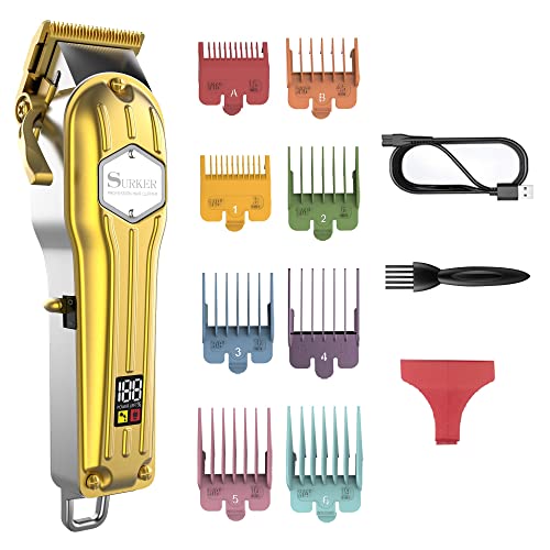 SURKER Hair Clippers for Men Trimmer for Men Hair Trimmer Beard Trimmer Barber Hair Cut Grooming Kit Machine Professional Rechargeable Cordless Quiet, Multicolour - Image 1