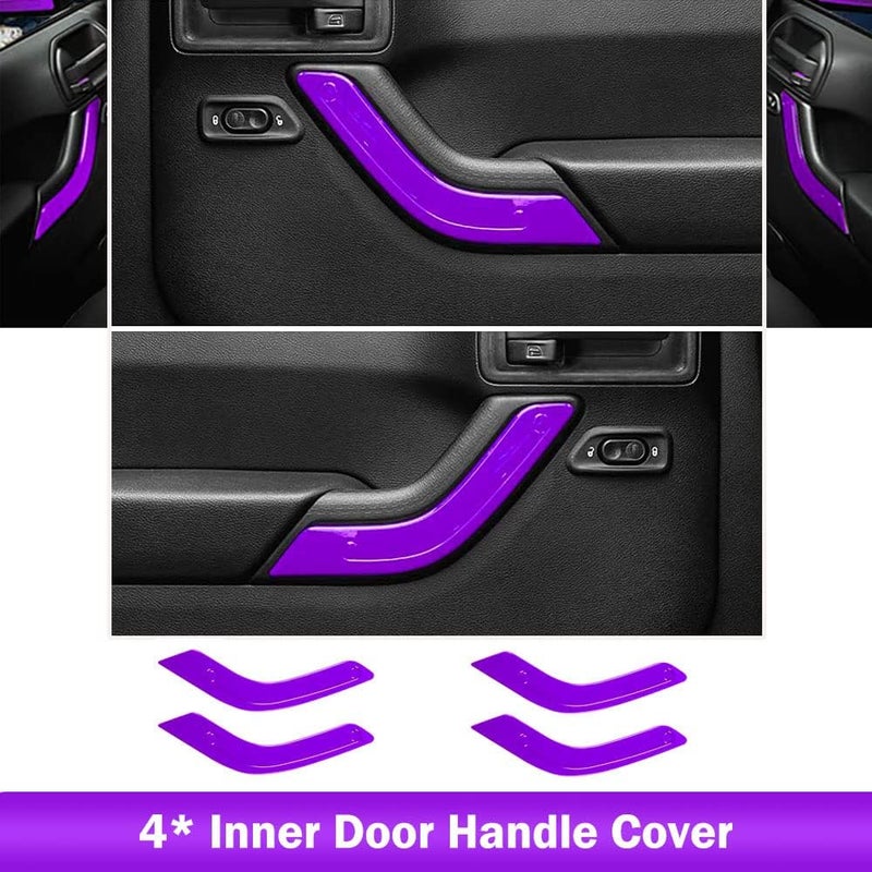 Opall 18 PCS Full Set Interior Decoration Trim Kit for Jeep Wrangler JK JKU 2011-2018 (Purple) - Image 5
