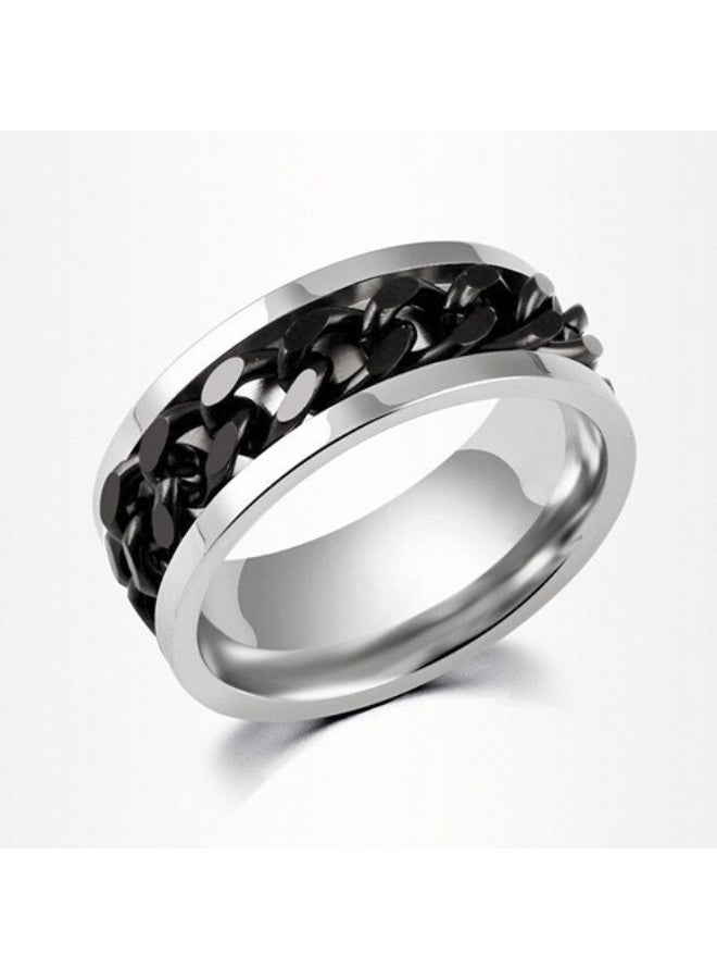 AuliceVerse 3-Pack Men's Titanium Steel Rings for Middle East – Black & Silver Set, Hypoallergenic, Fade & Rust Proof, All-Weather Wear - Image 2