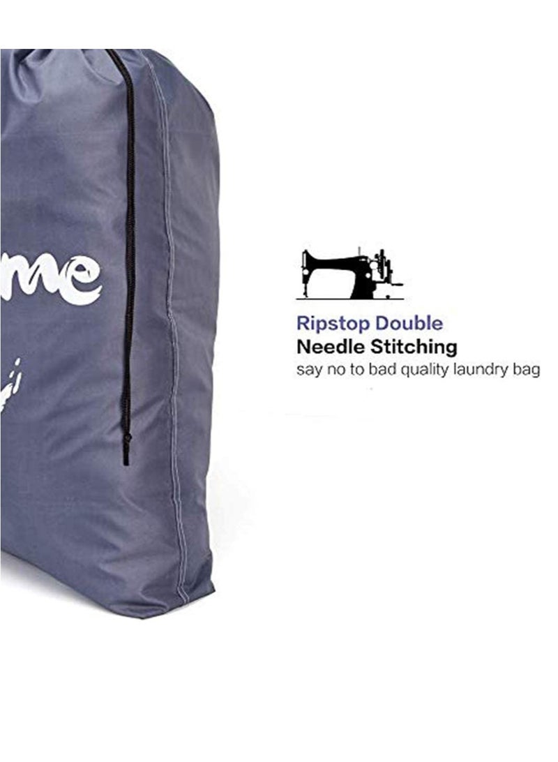 SOLARAE Wash Me Travel Laundry Bag Machine Washable Dirty Clothes Organizer Large Enough to Hold Loads of Easy-Fit a Hamper or Basket Light Blue and Grey 2 Pack XL - Image 5