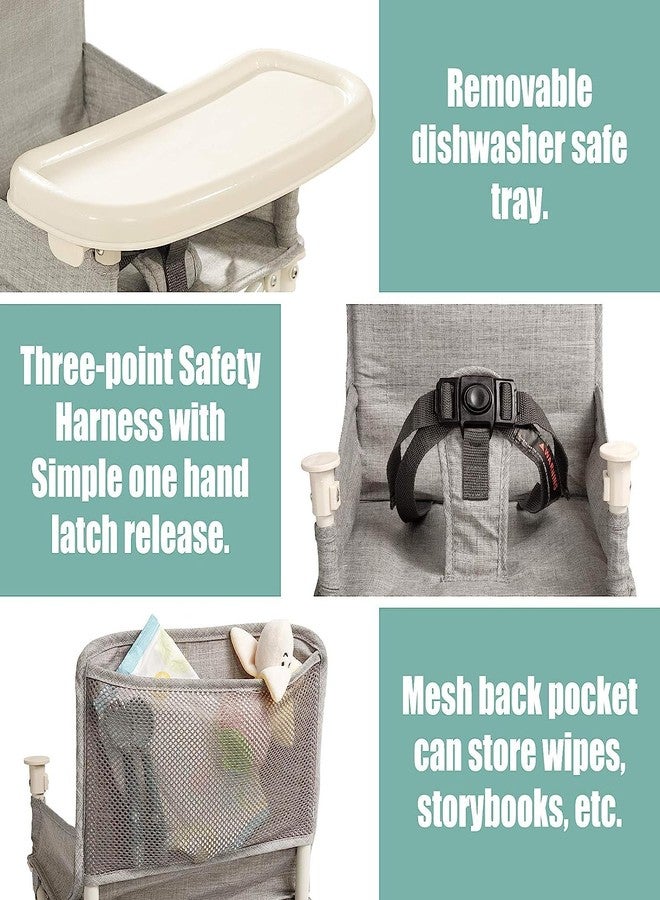 Olpad Portable Baby Seat Travel Chair| Compact Fold with Straps for Indoor/Outdoor Use| Great for Camping, Beach, Lawn |Toddlers, Kids, Boys, Girls (Travel Booster Seat with Tray for Baby) - Image 3