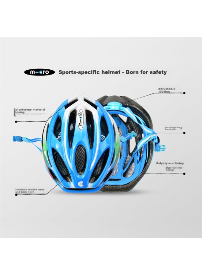 M-cro Roller Skating Helmet, Outdoor Cycling Equipment, Integrated One-piece Design, Adjustable Safety Helmet, Rw6 Blue - Image 2