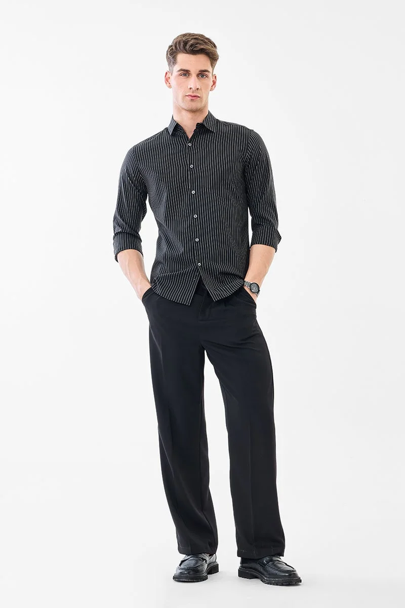 SNITCH Slim Fit Stretch Stripes Shirt