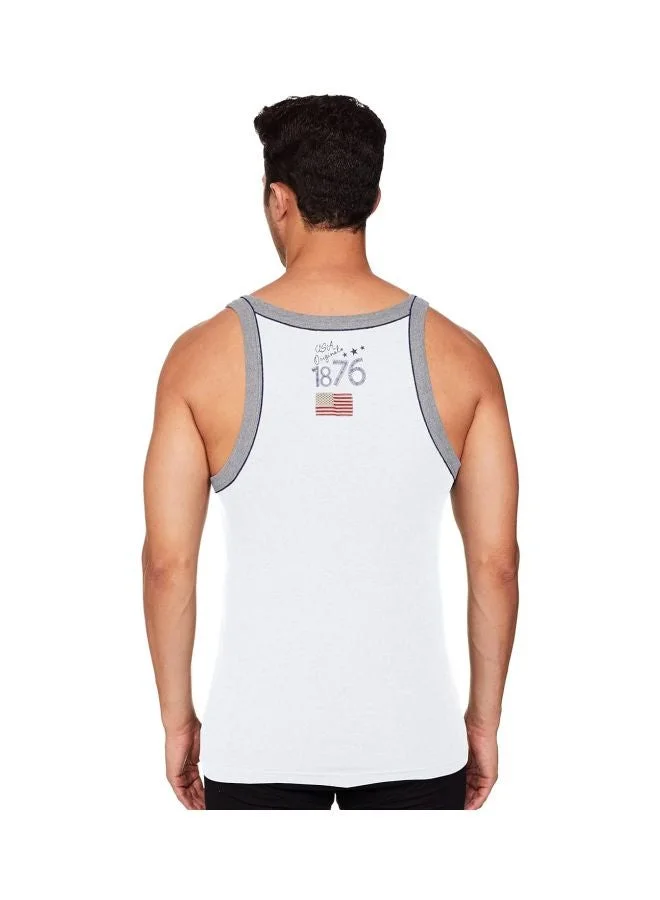 JOCKEY US54 Men Super Combed Cotton Rib Square Neckline Gym Vest with Back Panel Graphic Print Colours and Shoulder Strap