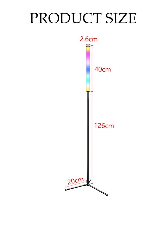 DUNISO Corner Floor Lamp with Remote & App Control, RGB Floor Lamp for living Room ,BedRoom and OutDoor，Easy installation Multicolour LED Floor Lamp - Image 2