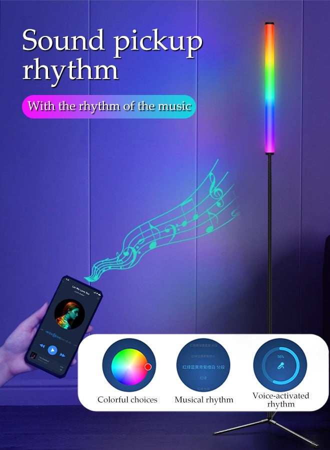 DUNISO Corner Floor Lamp with Remote & App Control, RGB Floor Lamp for living Room ,BedRoom and OutDoor，Easy installation Multicolour LED Floor Lamp - Image 3