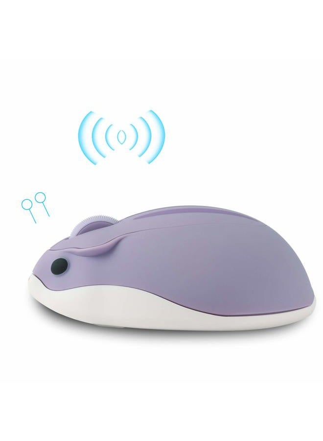 elec Space 2.4G Wireless Mouse, Cute Animal Hamster Shape Silent Mouse, 1200DPI Portable Mobile Optical Mouse with USB Receiver, 3 Buttons Cordless Mouse for PC Mac Laptop Notebook Computer(Purple) - Image 4