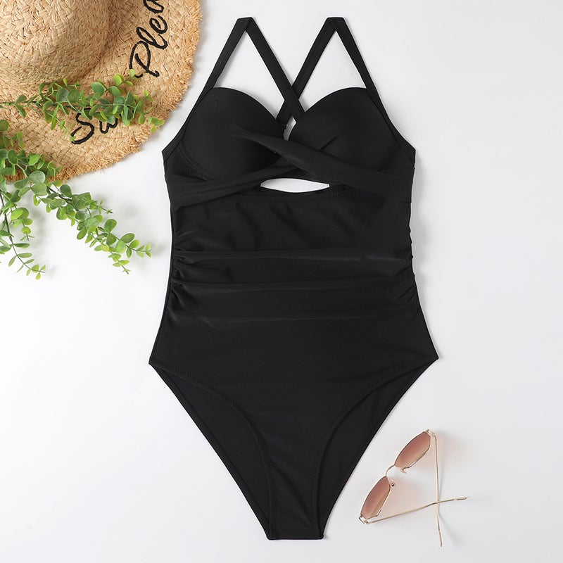 New One-Piece Hard Bag Cross Swimsuit Bikini Tight Swimsuit Women'S Spot Bikini - Image 1