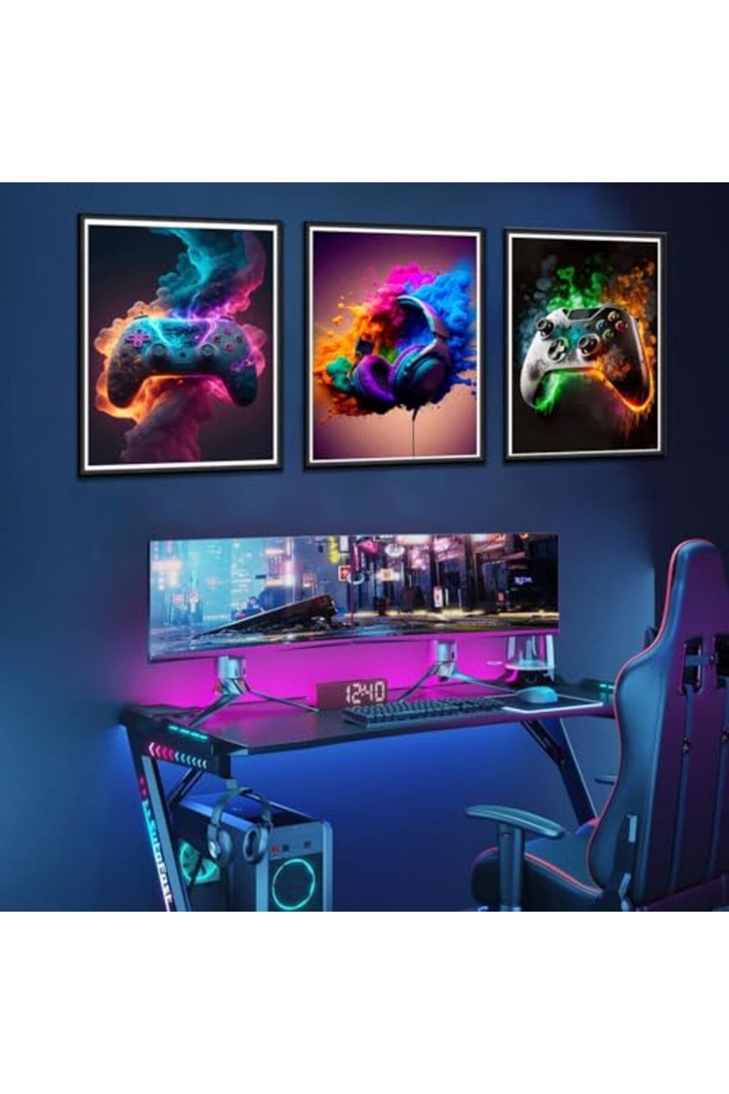 BGFCE Gaming Room Decor Wall Art, Video Gaming Theme Decor Gaming Room Wall Art, Gaming Canvas Posters for Teen Boys Room Unframed 12x16in Set of 3 - Image 4