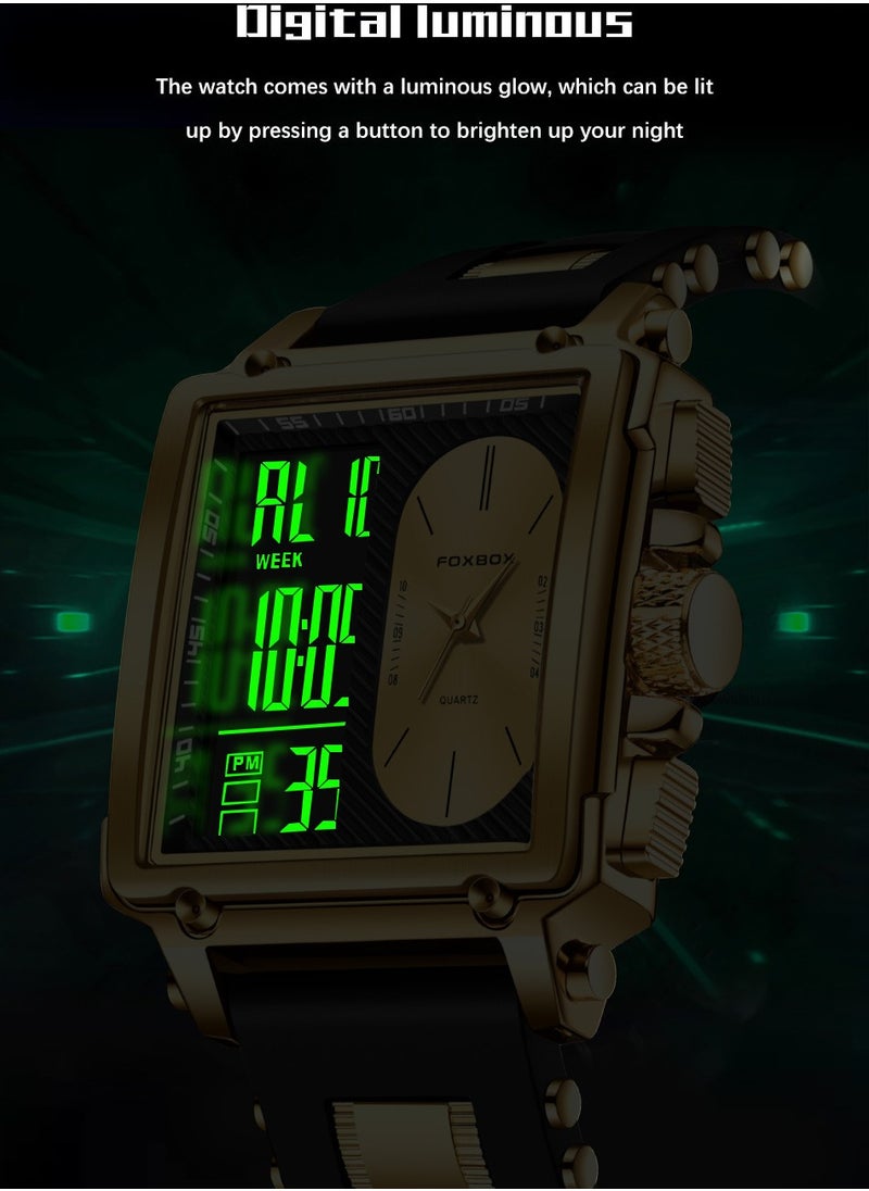 FOXBOX New square multi-function large dial electronic watch men's business casual watch personality watch  - Image 5