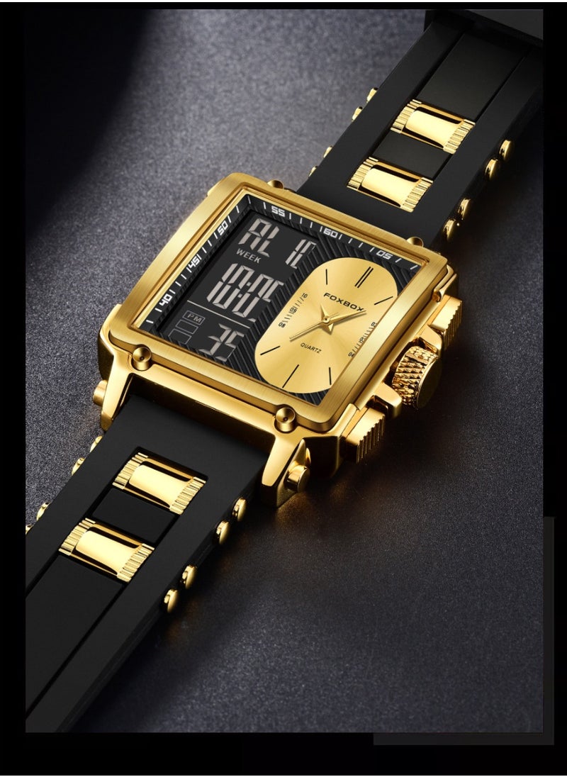 FOXBOX New square multi-function large dial electronic watch men's business casual watch personality watch  - Image 2