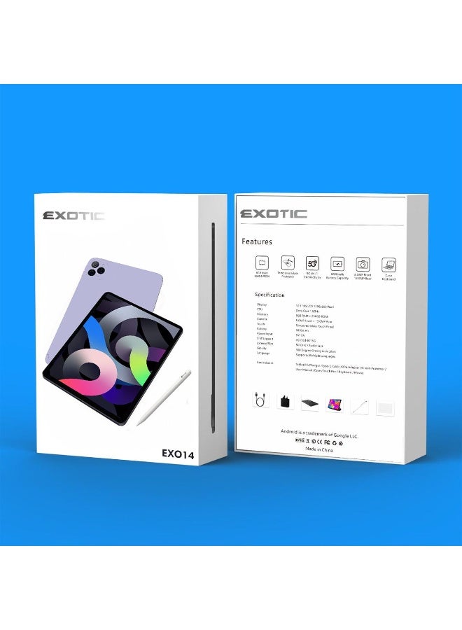 إكزوتك تاب إكسو 14 10.1 ثنائي الشريحة رمادي 8 جيجابايت رام 512 جيجابايت 5G - إصدار عالمي مع لوحة مفاتيح وقلم - Image 1