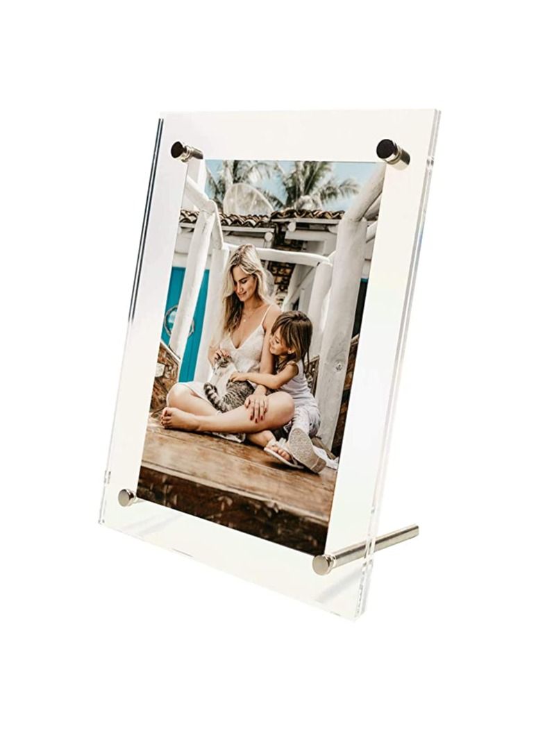 Creative Planet Acrylic Photo Frame Elegant, Picture Frame with Stand. High Clarity, Free Standing Tabletop Display - Modern, Stylish & Transparent (15 x 10 cm) - 5R - 3+3mm Thickness - Image 5