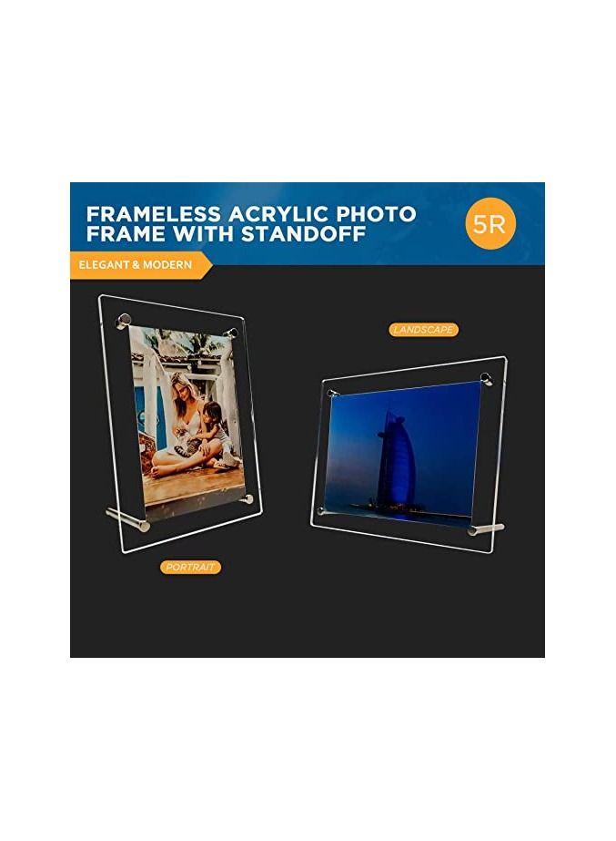 Creative Planet Acrylic Photo Frame Elegant, Picture Frame with Stand. High Clarity, Free Standing Tabletop Display - Modern, Stylish & Transparent (15 x 10 cm) - 5R - 3+3mm Thickness - Image 2