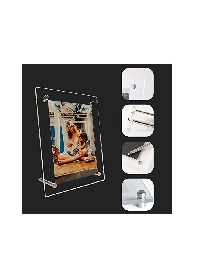 Creative Planet Acrylic Photo Frame Elegant, Picture Frame with Stand. High Clarity, Free Standing Tabletop Display - Modern, Stylish & Transparent (15 x 10 cm) - 5R - 3+3mm Thickness - Image 3
