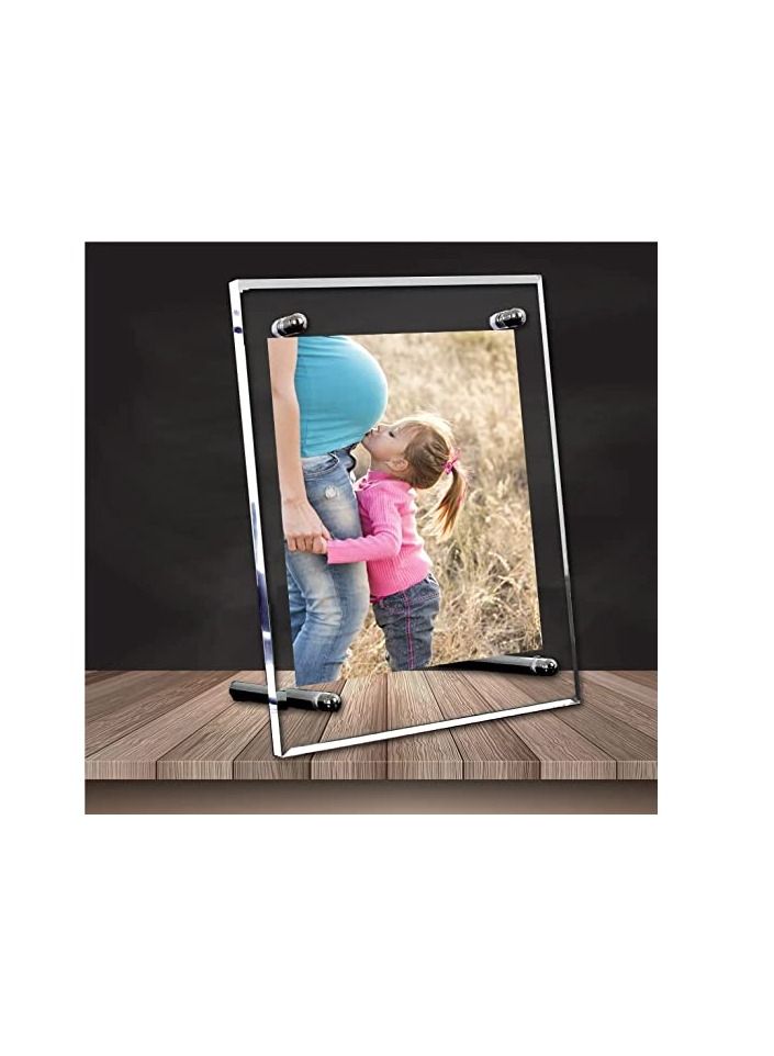 Creative Planet Acrylic Photo Frame Elegant, Picture Frame with Stand. High Clarity, Free Standing Tabletop Display - Modern, Stylish & Transparent (15 x 10 cm) - 5R - 3+3mm Thickness - Image 1