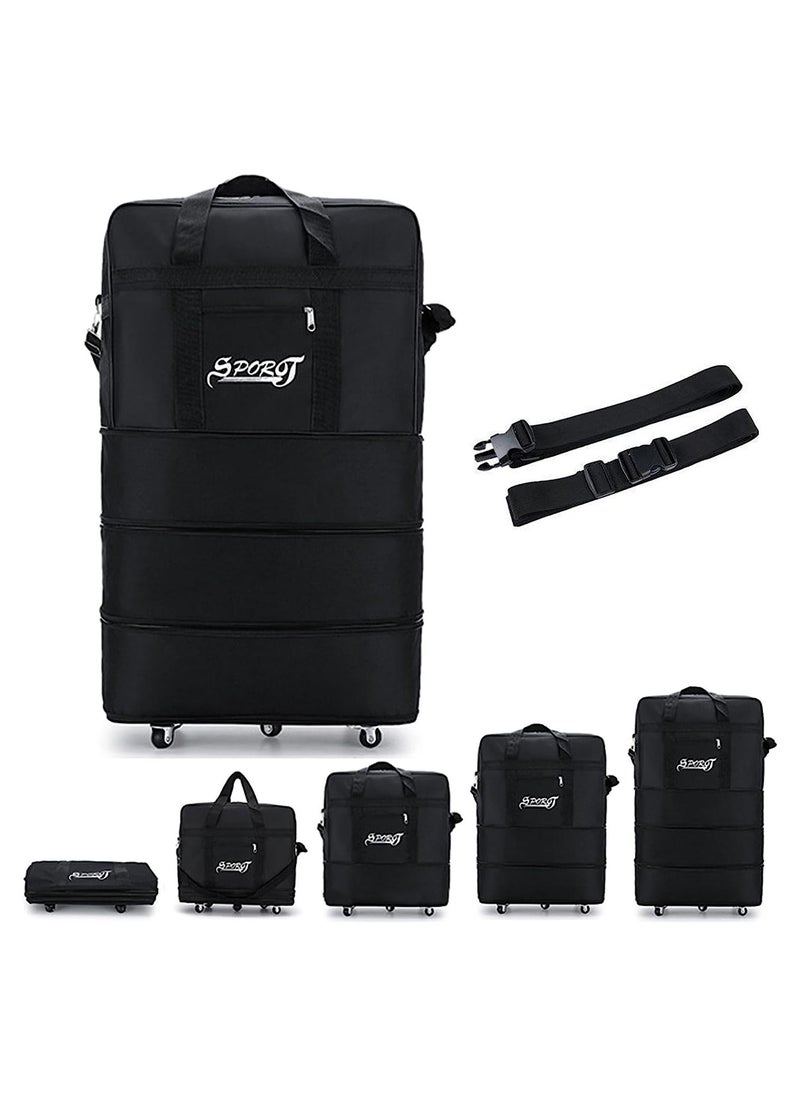  COLBOR Royal Travel Moving 36"inch Trolley Luggage Foldable Bag with Wheels XX-Large 30kg/120L – Waterproof Zipper Extendable Duffel Organizer light weight Bag (Black)  - Image 1