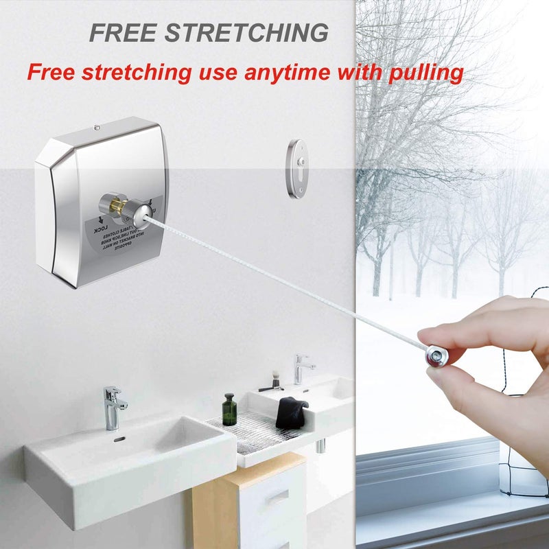HARHIM Adjustable Hanging Cloth line Brass Stainless Steel Retractable Clothesline - Image 3
