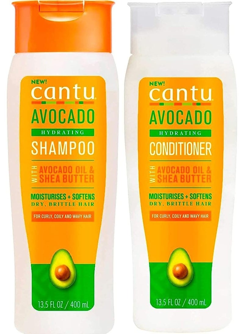Cantu Avocado Hydrating Shampoo + Conditioner Set (400ml) - Image 1