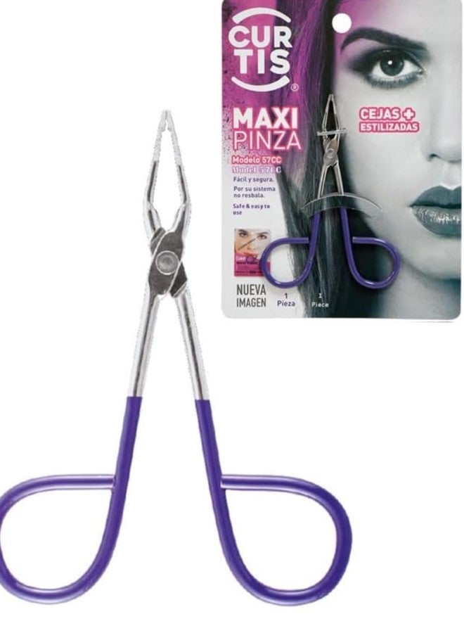 CURTIS PROFESSIONAL Salon TWEEZERS with Easy Scissor Handle, The BEST PRECISION EYEBROW TWEEZERS Men/Women; PORTABLE Beauty tool for facial Hair, Ingrown Hair, Blackhead; Purple MADE IN MEXICO (UPDATED) - Image 1