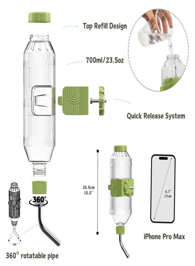 Kassiva Pet Water Bottle[S24, 24oz], Hanging Dog Water Dispenser Kennel Plastic Drinker Kettle Feeder BPA Free Cage Crate Hutch Puppy Cat Rabbit (Guniea Pigs-Small Bunnies-Chinchillas) - Image 3