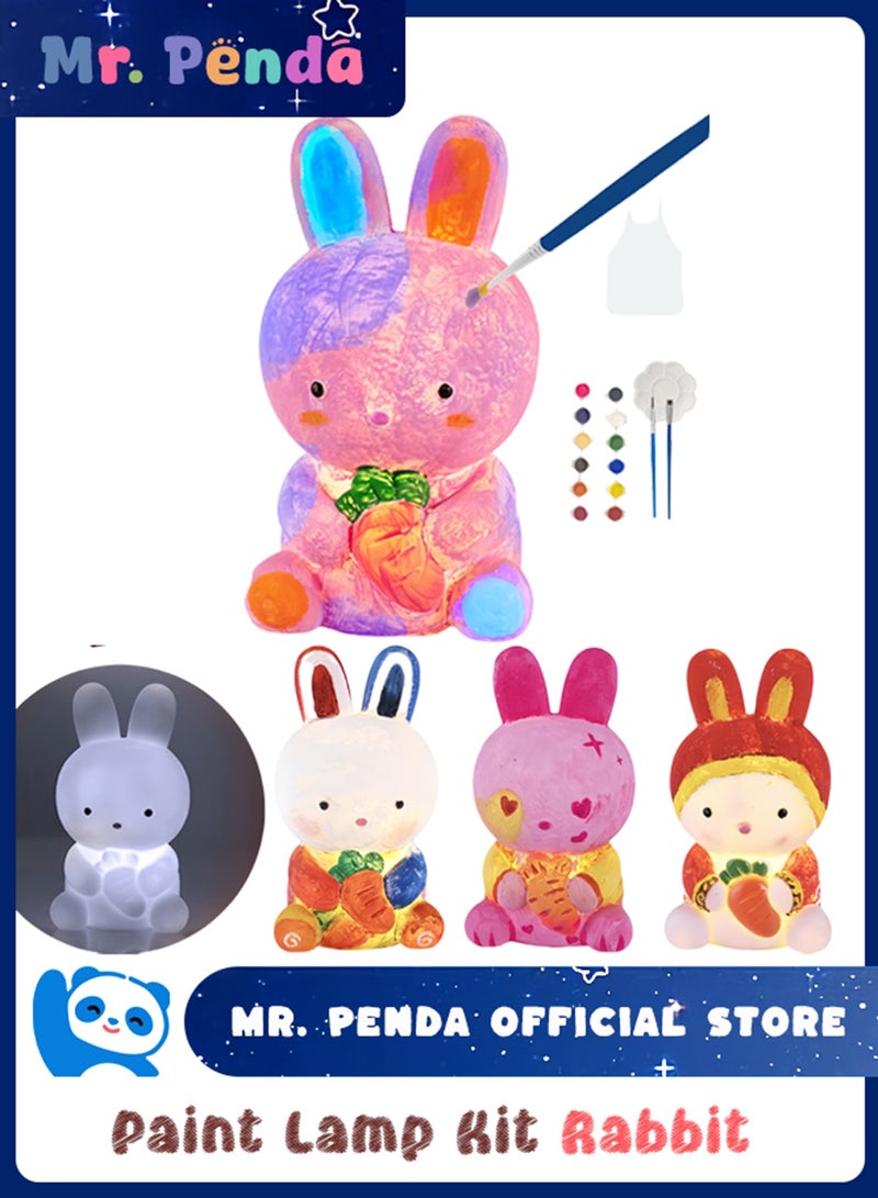 Mr. Penda Paint Own Bunny Lamp Kit, Art Supplies Arts & Crafts Kit, Painting kit for Kids, Arts and Crafts for Child, Toys Girls Boy Birthday Gift Ages 6+ (Bunny) - Image 1