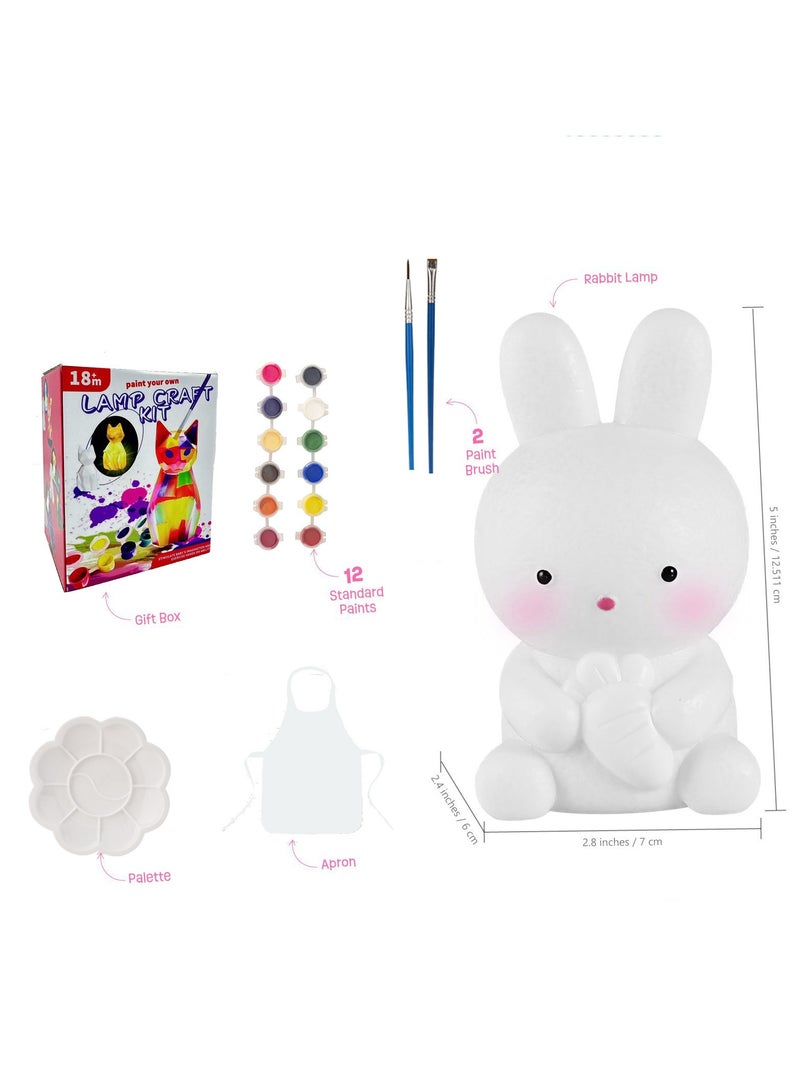 Mr. Penda Paint Own Bunny Lamp Kit, Art Supplies Arts & Crafts Kit, Painting kit for Kids, Arts and Crafts for Child, Toys Girls Boy Birthday Gift Ages 6+ (Bunny) - Image 2