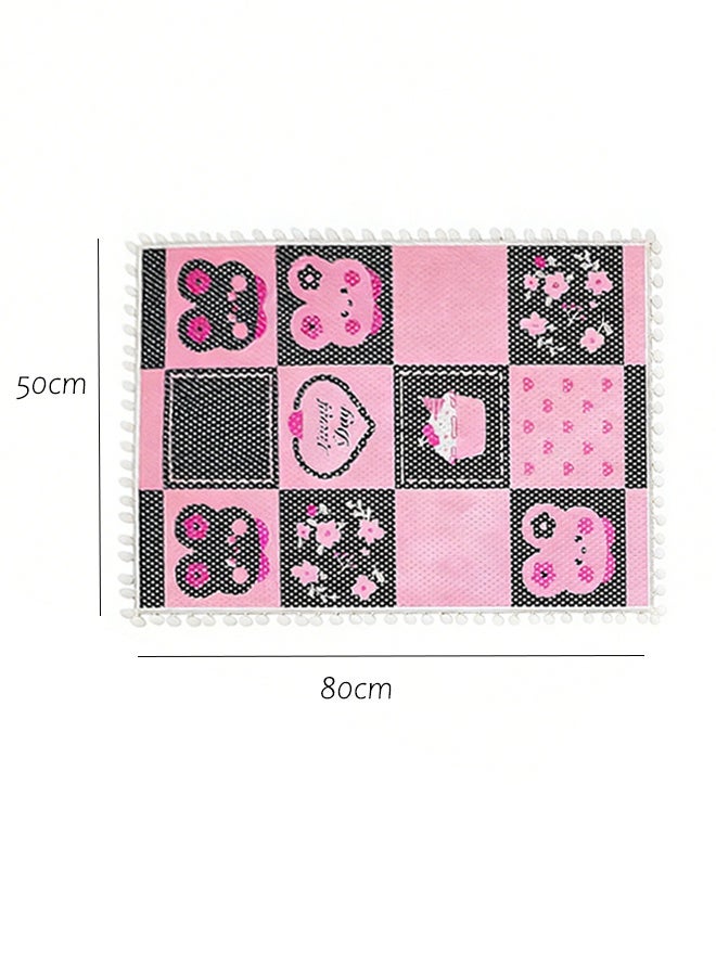 Pet Cat Litter Mat Waterproof Cat Litter Mat Splash-Proof Cat Litter Mat Non-Slip Breathable Cat Litter Box Mat Wear-Resistant and Scratch-Proof Easy to Clean (50*80cm) - Image 2