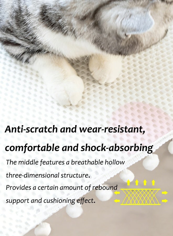 Pet Cat Litter Mat Waterproof Cat Litter Mat Splash-Proof Cat Litter Mat Non-Slip Breathable Cat Litter Box Mat Wear-Resistant and Scratch-Proof Easy to Clean (50*80cm) - Image 5