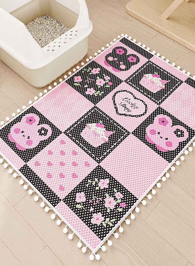 Pet Cat Litter Mat Waterproof Cat Litter Mat Splash-Proof Cat Litter Mat Non-Slip Breathable Cat Litter Box Mat Wear-Resistant and Scratch-Proof Easy to Clean (50*80cm) - Image 1