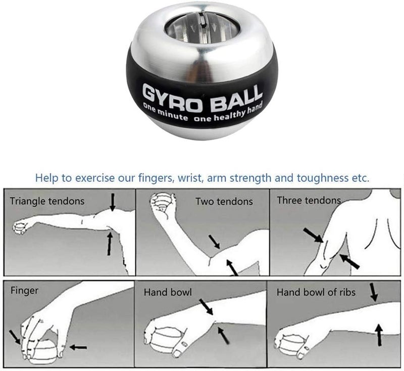 GOZATO Auto-Start Wrist Power Gyro Ball with LED Lights, Wrist Strengthener and Forearm Exerciser for Stronger Arm Fingers and Muscle - Image 3