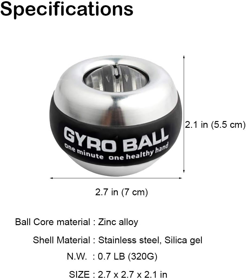 GOZATO Auto-Start Wrist Power Gyro Ball with LED Lights, Wrist Strengthener and Forearm Exerciser for Stronger Arm Fingers and Muscle - Image 2