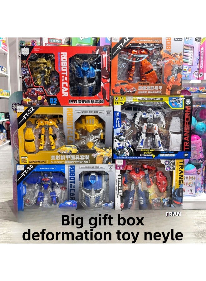Big Gift Box Deformation Robot Mask Suit Children's Toys Education And Training Institutions Gift Points Exchange Night Market Wholesale-Color:Wasp Transformed Mecha - Image 2