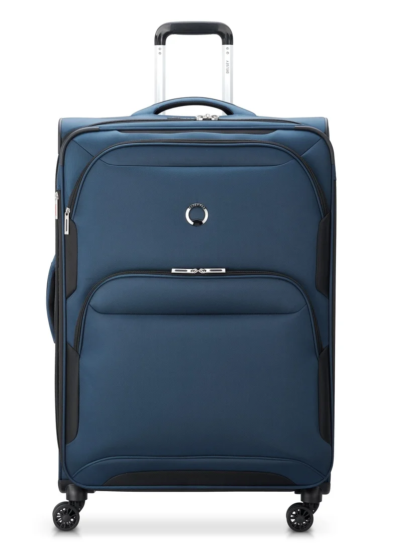 DELSEY Paris Sky Max 2.0 79.5cm Softcase 4 Double Wheel Expandable Check-In Luggage Trolley Blue - 00328483002Z9