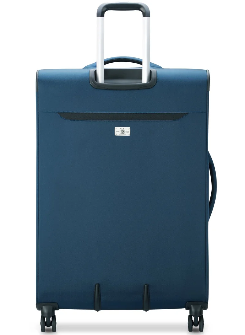 ديلسي _باريس حقيبة سفر بعجلات مزدوجة قابلة للتوسيع سماوي ماكس . . سم أزرق