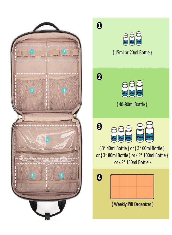داميرو منظم زجاجات الأدوية من دامرو، منظم حقيبة أدوية للسفر، منظم أدوية وتخزين للأدوية والفيتامينات وزيت السمك والمكملات الطبية للنساء والرجال، لون أسود - Image 2