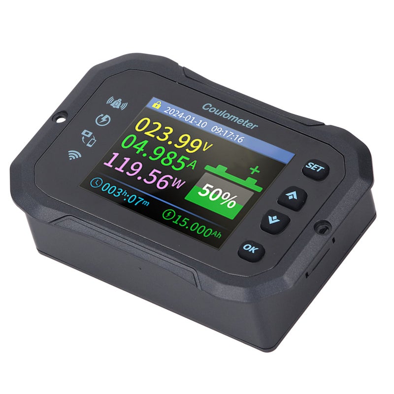 WiFi Battery Monitor 10-100V 0-50A Bidirectional Detection Bluetooth Remote Monitoring Battery Monitor with Shunt - Image 2