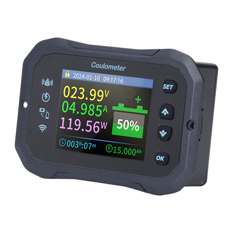 WiFi Battery Monitor 10-100V 0-50A Bidirectional Detection Bluetooth Remote Monitoring Battery Monitor with Shunt - Image 3