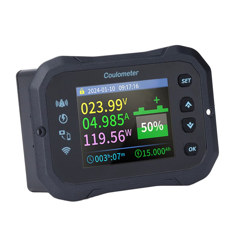 WiFi Battery Monitor 10-100V 0-50A Bidirectional Detection Bluetooth Remote Monitoring Battery Monitor with Shunt - Image 4
