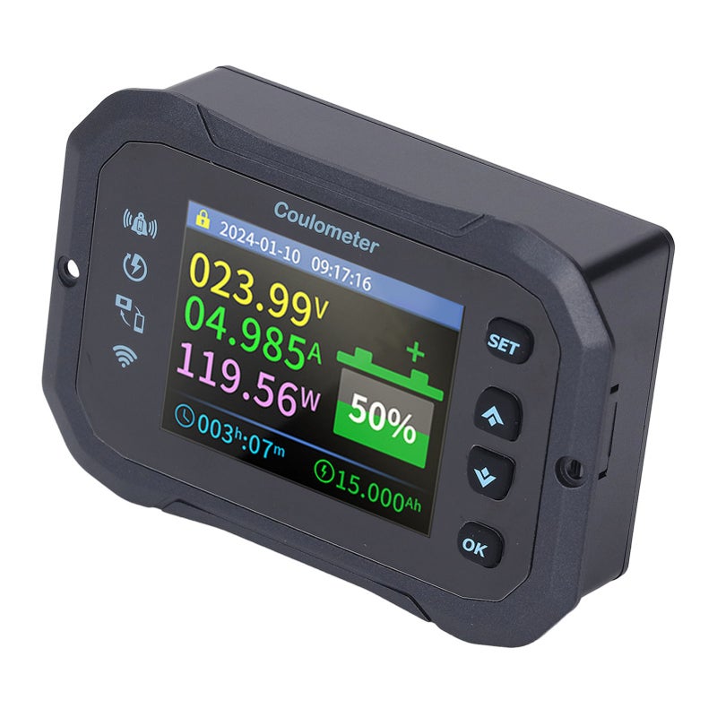 WiFi Battery Monitor 10-100V 0-50A Bidirectional Detection Bluetooth Remote Monitoring Battery Monitor with Shunt - Image 5