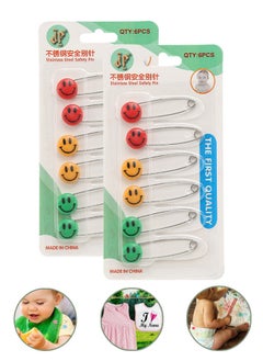 Super ZYouth 2 Packs Baby Safety Diaper Pins, Nappy Pins with Locking Closure, Stainless Steel Baby Pins with Plastic Head for Clothes Diaper Fasteners, Random Color  - Image 1
