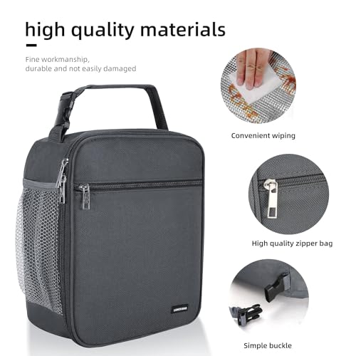 Lovoeo Lunch box Lunch bag for men women Insulated Lunchbox Lunch bags for Work Picnic Travel (Grey) - Image 3