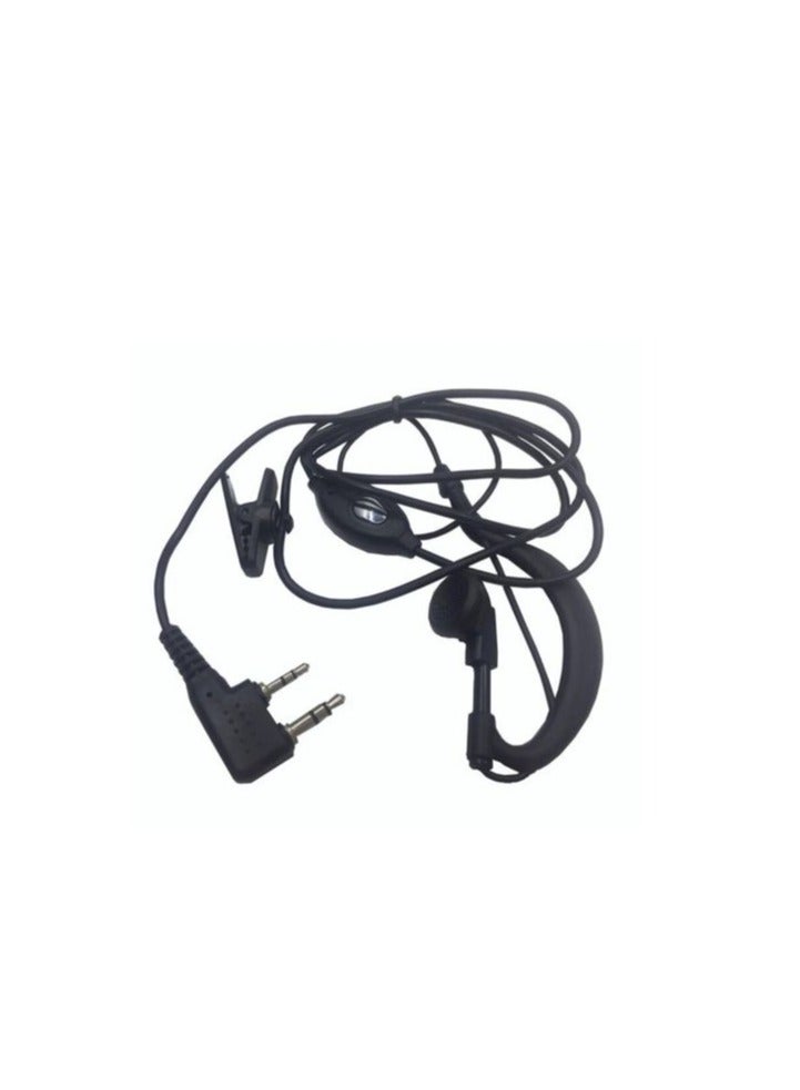 "سماعة أذن عالمية 2-pin لأجهزة راديو Kenwood و Motorola و Icom و Yaesu - سماعة صوت سوداء عالية الجودة"  - Image 1