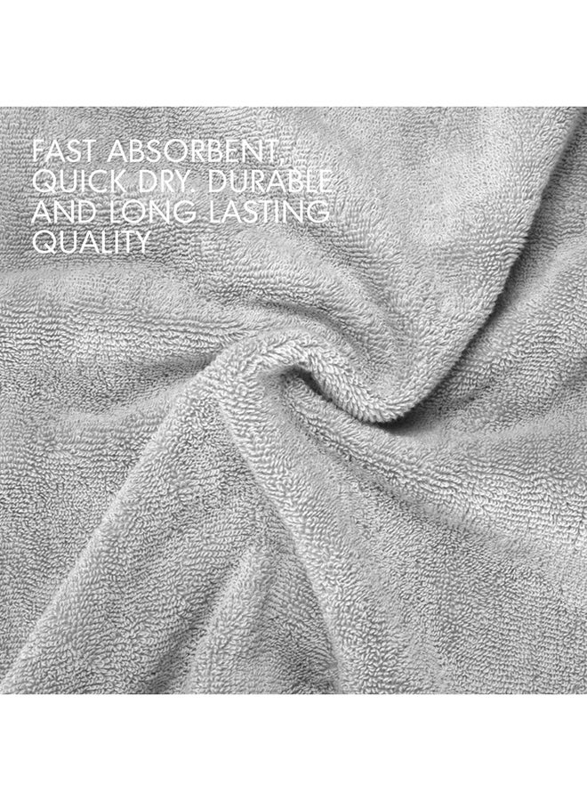 Hotel Linen Klub LUXURY PACK of 2  Bath and Hand Towel Set - 100% Cotton 650 GSM Terry Dobby Border Ring Spun - Super Soft ,Quick Dry,Highly Absorbent ,Silver - Image 5