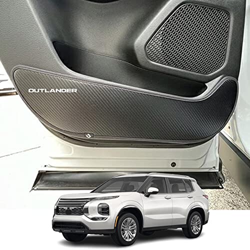Kakash Custom Interior Accessories for Mitsubishi Outlander 2022 2023 Outlander PHEV 2023 2024 Leather Door Anti Kick Pad Stickers,Side Edge Film Protector Stickers 4 Pieces/Set(Carbon Fiber) - Image 1