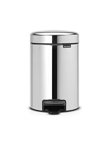 Brabantia New Icon Step Trash Can (0.8 Gal/Brilliant Steel) Soft Closing Kitchen Garbage/Recycling Can with Removable Bucket - Image 1
